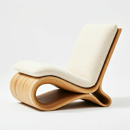 Custom wood seating piece in a warm interior